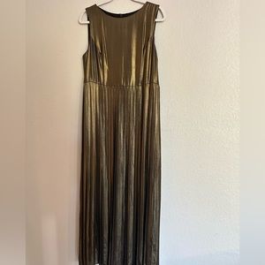 Dorothy Perkins gold, pleated maxi dress